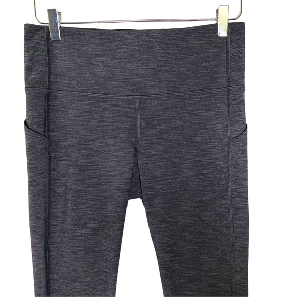 Lululemon Pace Rival Crop Leggings 8 Heathered Black 22” Inseam Mid Rise Women's - Picture 4 of 9